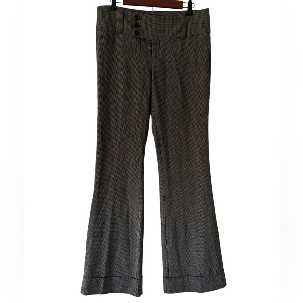 Alloy Y2K Houndstooth Flare Trousers Black & Grey